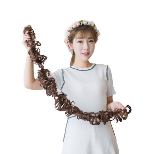 YJINCO YJWO001 Shichi-Go-San Hair Ornament, Curl Rope Wig, Bun Point Wig, Extensions, Wrap, Partial Wig, Hair Removal, Heat Resistant, natural black