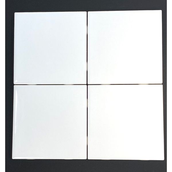 4 PIECES NEW Vintage American Olean Ceramic Wall Tile 4x4 Ice White (0025) Gloss