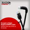 rhinocables RJ45 Network Cable Straight to Right Angle DOWN 90 Degree CAT5e Ethernet Network Lead (2m)