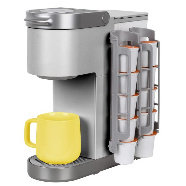 STORAGENIE Coffee Pod Holder Side Mount K Cup Pods Dispenser compatible with Keurig Coffee Makers, Perfect for Small Counters