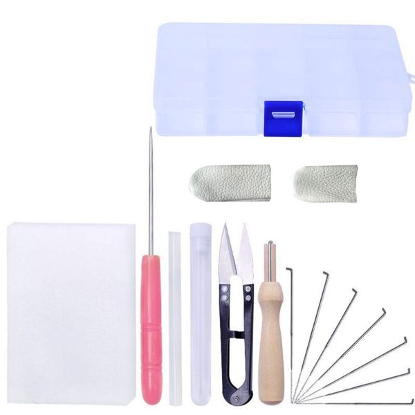 HappyHome Wool Felt Felt Needle Set, Craft Tool, Start Kit, Set of 15 with Storage Case