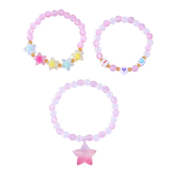 Zhang shine Lovely Rainbow Star Charm Bracelets Beaded Bracelets Set for Beads Stretch Bracelet Y2k Bff Friendship Party Favors Pretend Play Birthday Holiday Gift