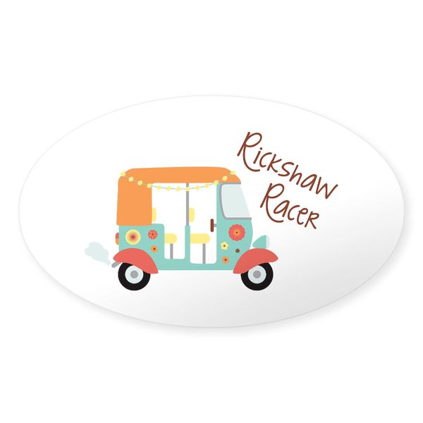 CafePress Rickshaw Racer Sticker Oval Car Bumper Sticker