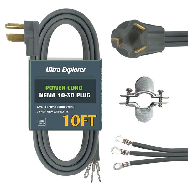 10 AWG 3 Prong Dryer Cord 10 Ft Heavy Duty Appliance Cord SRDT 30 Amp Power C...