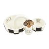 Mud Pie Double Dip Set, dish 4" x 8 3/4" | toothpick 3 1/4", BLACK