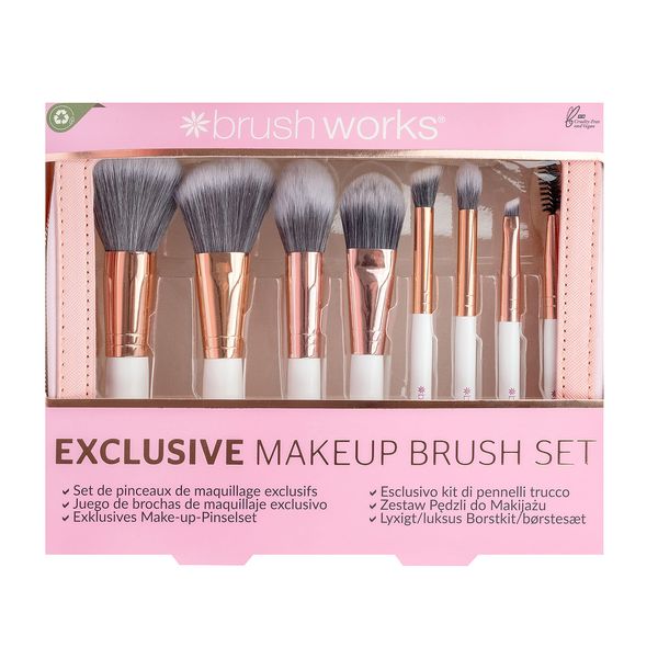 Brushworks Exclusive Makeup Brush Set, Pink, One Size