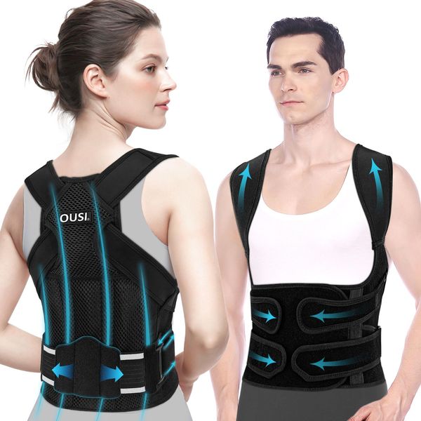 Rücken Geradehalter Haltungskorrektur Rückenstützgürtel Damen: Back Posture Corrector Haltung Korrektur Gurt für Herren - Gerade Haltungstrainer - Körperhaltung Gürtel für Rücken Nacken Schulter (XL)