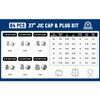 64Pcs JIC 37° Cap & Plug Assortment Hydraulic Adapter Fitting "AN" Kit with Case