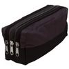 YNR Arpan Triple Pocket Zip Rectangular Large Fabric Pencil Case - School Make-up (Black) (Green)