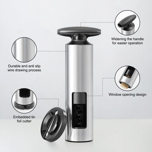 ELMWAY Wine Opener Set,Wine Bottle Opener,Manual Corkscrew with Foil Cutter,Restaurants, Homes, Kitchens,Gift (Wine Opener,2in1 Set)