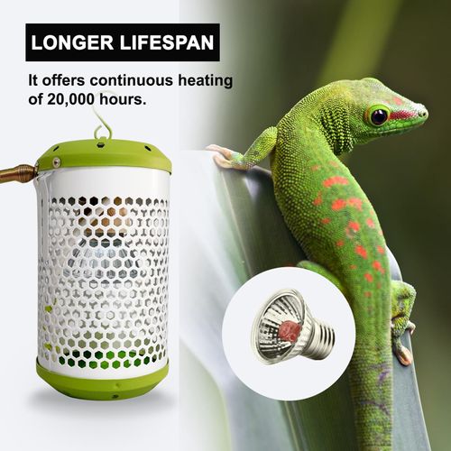 SYSAI Bird Cage Heater with Intelligent Thermostat Controller,Anti-bite Power Cord Protector, Reliable Heating 24x7,Unique Red Light Lamp,Small Pet Winter Warming Equipment(50W)