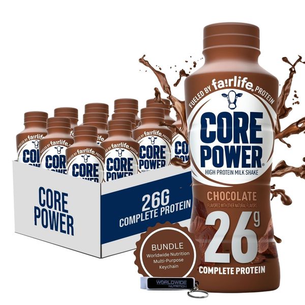 Core Power Fairlife 26g Chocolate Protein Milk Shakes - 14 Fl Oz (Pack of 12)