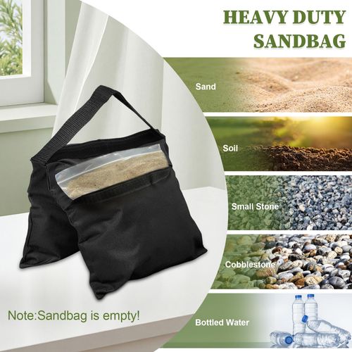 Haboke 4-Pack Heavy Duty Sandbags,Multi-Use Stability for Photography Backdrop Stands Tripods Canopies Tents & Outdoor Gear,Reinforced Design + 4 Clips