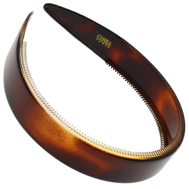 Camila Paris AD48 French Fashion Headband for Women, Very Flexible with Teeth for Strong Hold Grip, Women's Hairband, No Slip and Durable Styling Girls Hair Accessories, Made in France with Cellulose