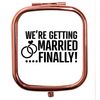 Flox Creative Rose Gold Square Compact Mirror We're Getting Married Finally
