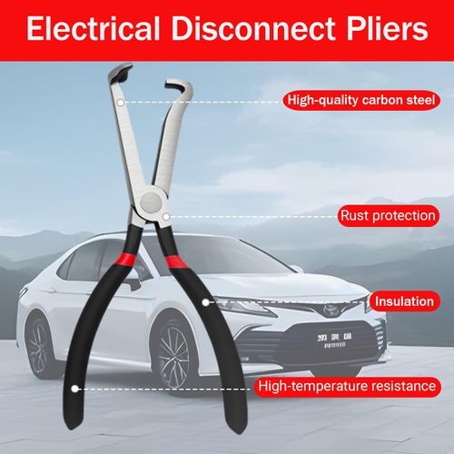 Electrical Disconnect Pliers - 8" Straight Automotive Connector Removal Tool for Fuel Injectors, Ignition Coils, MAF Sensors etc– High Carbon Steel with Non-Slip Handle - 1PC Straight Plier Only
