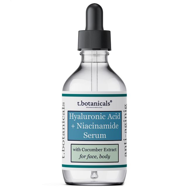 Pure Hyaluronic Acid and Niacinamide Serum with Cucumber Extract 2/4/8 oz. Minimize Pores Helps to Eliminate Fine Lines Plumping Anti-Aging Face Skin Intense Hydrating and Moisturizing (2 oz.)