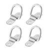 X AUTOHAUX 4pcs D Shape Ring Tie Down Anchors 1/4" Diameter for Car Silver Tone