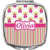 YouCustomizeIt Personalized Pink Monsters & Stripes Compact Makeup Mirror