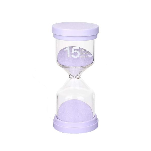 Sand Timer 15 Minute Purple Sand Timer for Kids Game Kitchen Cooking Bath Decor Timer for Home Office Classroom Purple