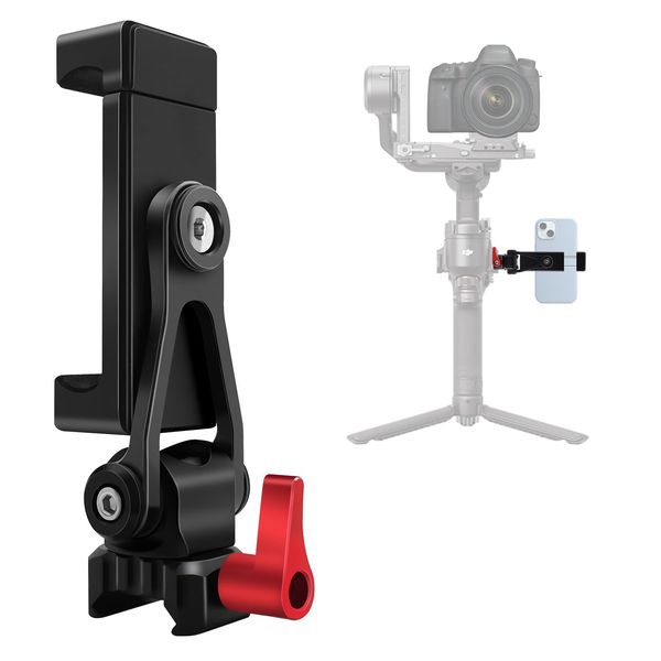 HAFOKO Aluminium Legierung Telefon Stativ Montieren mit Kalt Schuh Montieren & NATO Klemme Kompatibel mit DJI RS4/RS4 Pro/RS3/RS3 Pro/RS3 Mini Gimbal Stabilizer