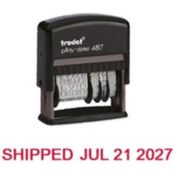 Trodat Rotating Stock Message Phrase Dater Self-Inking Stamp (RED)