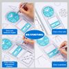 ZKSXOA 1pcs Multifunctional Geometric Ruler, Multi-Function Drawing Ruler, Elementary School Common Graphics Geometric Drawing Template Measuring Tool for School Supplies