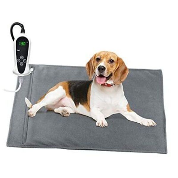 Pet Heating Pad, Upgraded Electric Dog Cat Heating Pad X-Large: 28"x 18" Grey