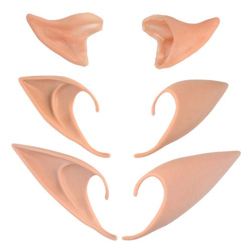 Nydotd 3 Pairs Latex Elf Ear Pointed Goblin Ears Pointed Tips Dress Up Costume Cosplay Halloween Party Props Party Fake Ear Goblin Ears 3 Size Pixie Ear Elven Vampire Fairy Ears Masquerade Accessories