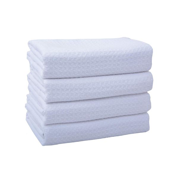 VIVOTE Microfibre Tea Towels Waffle Drying Kitchen Towels Dish Cloth Soft and Thick Tea Towels White T Towels 40X60cm (4pcs White)