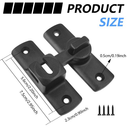 Barn Door Lock,Door Chain Lock,Storm Door Lock,90 or 180 Degree Flip Door Locks,Protect Privacy Sliding Gate Latch,Security Sliding Door Latch Lock for Cabinets,Bathroom,Garage,Pet Door