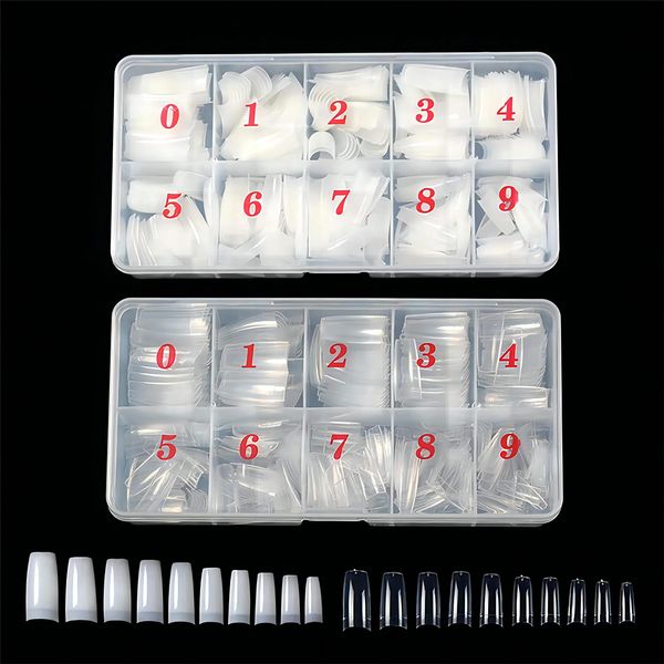 Acrylic Nail Tips French Fake Nails - 1000pcs French Nail Tips Half Cover Artificial Fake Nails with Storage Case