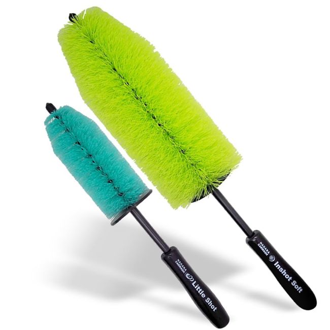 (Car Wash) In-Shot Soft & Little Shot Brush Set of 2 "Feel of the Wheels Shine From the Inside" Wheel Brush, Car Wash, Brush, Scarf Wash