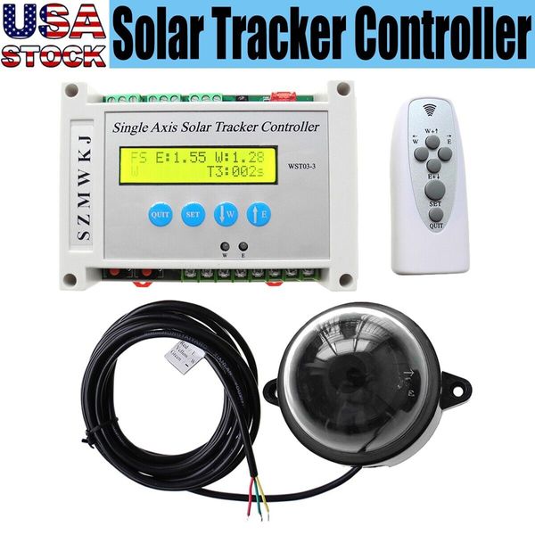 WST03-3 Single Axis LCD Solar Panel Tracker Controller+Light Sensor+IR Remote CL