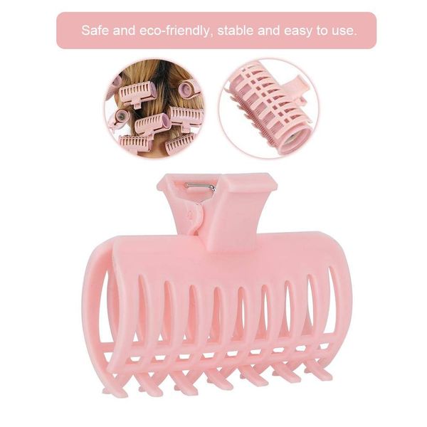 15Pcs/Set Compact Hot Rollers, Curler Clip Hair Roller Fixing Clamp Holding Section Claw Hairdressing Tool Self Grip Hair Rollers Set Rollers Hair Curlers for Girls Women(pink)