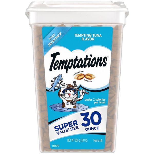 Temptations Cat Treats Tuna Flavor 30oz Crunchy Soft Low Calorie Snack