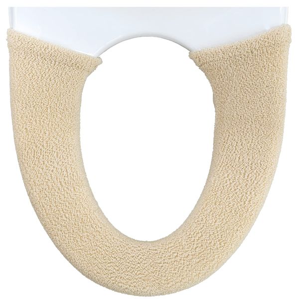 OKA Soft Toilet Seat Cover, Seas Washing/Heating Type Dedicated Type (Washlet), Beige (Toilet Seat Cushion, Soft, Thick-woven, Antibacterial, Odor Resistant, Soft Hook)