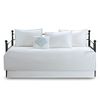 Madison Park Cotton Daybed Cover Set-Double Sided Quilting Classic Cottage Design All Season Bedding with Bedskirt, Matching Shams, Decorative Pillow, 75"x39", Quebec White 6 Piece