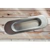 Universal Hardware Oval Pull Finger Recessed Door Handle Recessed Flush Fitting Pocket Insert Sliding Doors (Satin Chrome)