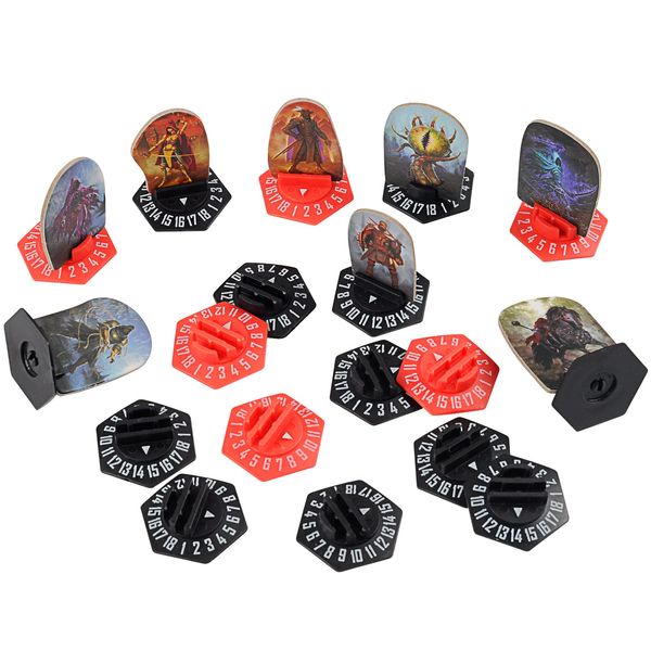 CZYY Gloomhaven Standee Plastic Hexagonal Monster Stand with Health Tracker and Status Token Slots, Pack of 27