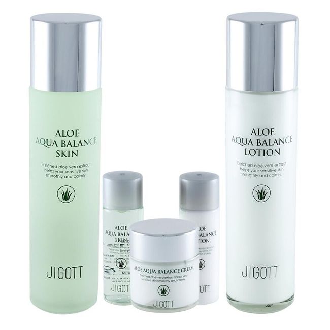 Jigott Aloe Aqua Balance Skincare 3 Set - Toner, Emulsion, Cream Set