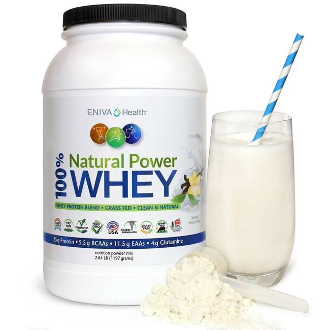 5 Cases or 60 Jars of 100% Organic Whey Power by Eniva Total 158lbs Bulk Buy