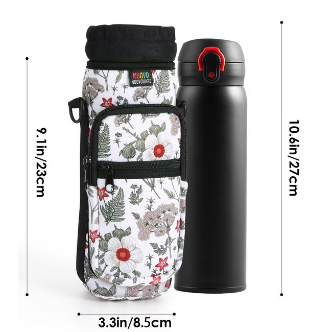 Nuovoware Water Bottle Carrier Bag, School Supplies Bottle Pouch Holder,  Adjustable Shoulder Hand Strap 2 Pocket Sling Neoprene Sleeve Sports Water  Bottle Accessories for Hiking Travelling Camping 