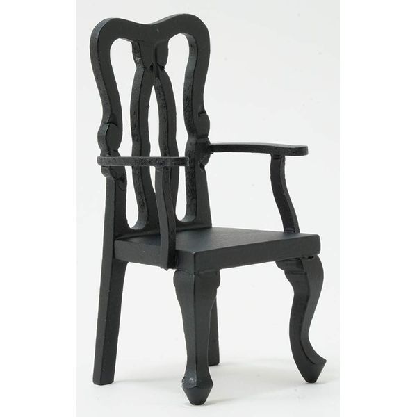 Classics by Handley Dollhouse Miniature Arm Chair, Black