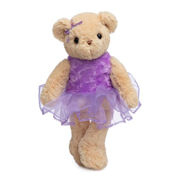 WENMOTDY Ballerina Teddy Bear Stuffed Animal Cute Plush Bear in Tutu Skirt Birthday Dance Recital Gifts for Girls Kids 21’’ Purple