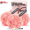 Loofah Sponge Bath Sponge for Women Men 4 Pack (Pink)