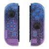 eXtremeRate DIY Replacement Shell Buttons for Nintendo Switch & Switch OLED Joycon and Strap, Glitter Gradient Translucent Bluebell Housing Wrist Strap with Buttons for Switch & Switch OLED