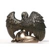 Bronzed Finish Kneeling Nude Winged Female Statue