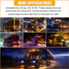 10x 3/4" LED Strobe+Steady Marker Lights Amber 12V 24V Dual Function w/Bezels