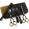 SHARPY - Professional Hair Cutting Scissors Set 2Pcs Thinning Scissors Hairdressing Barber Scissors Set 5.5" with Razor Hand Made from Japanese Steel J2 & Presentation Case Set